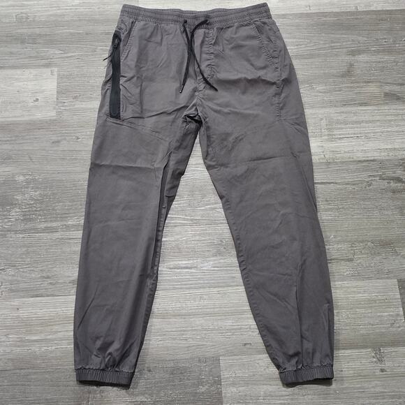 American Eagle AE Active Flex Gray Elastic Waist Drawstring Joggers Pants - Picture 1 of 8